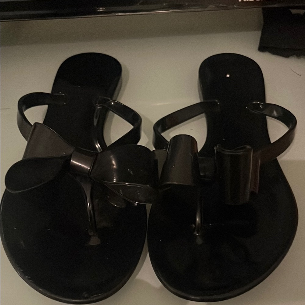 Chic Black Bow Women's Slippers
